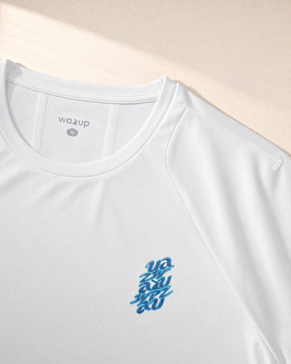 Daily Movement Tee / White / Women / Logo / construction detail