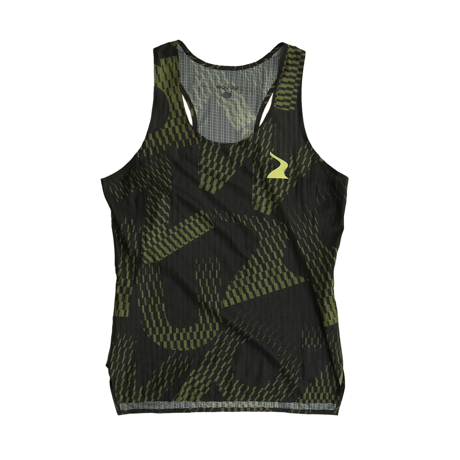 Female PB Performance Singlet - Mossaic B&B - Gray Green