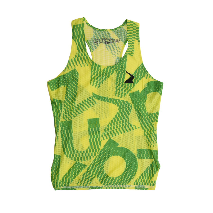 Female PB Performance Singlet - Mossaic B&B - Lime Green