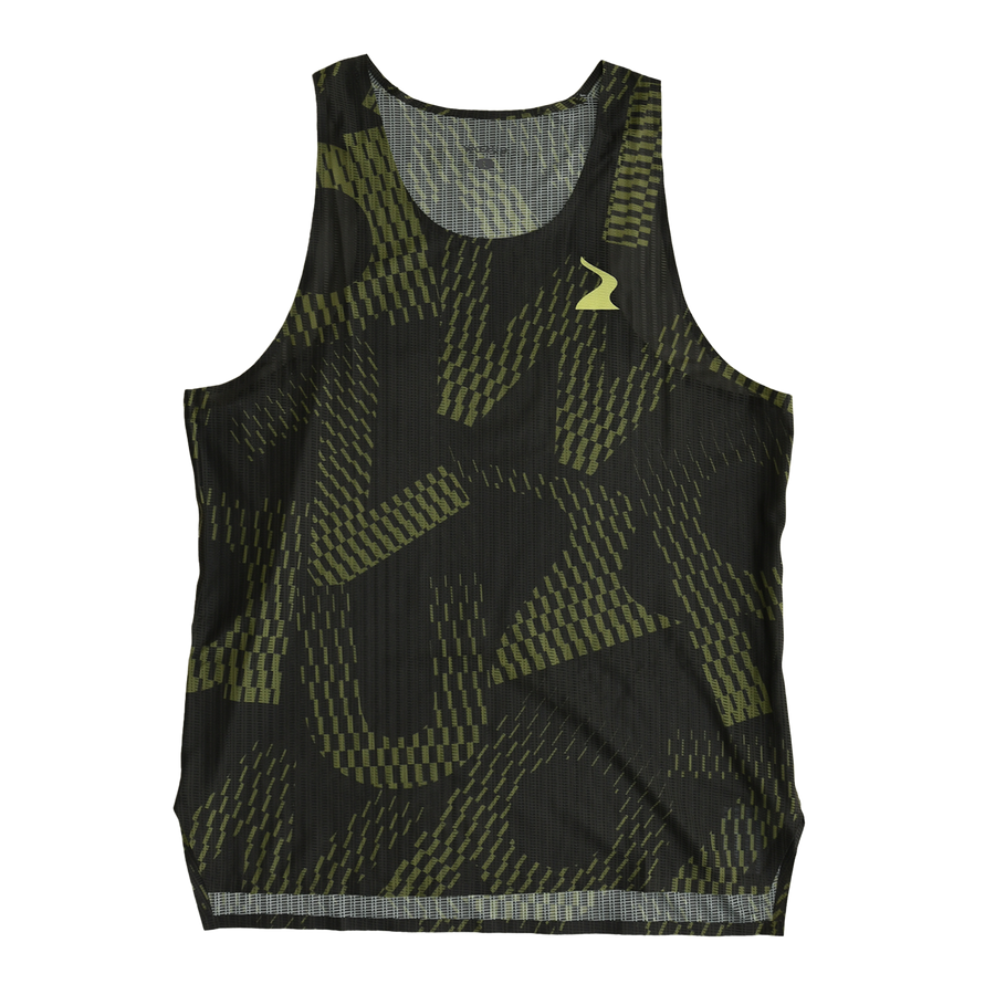 Male PB Performance Singlet - Mossaic B&B - Gray Green