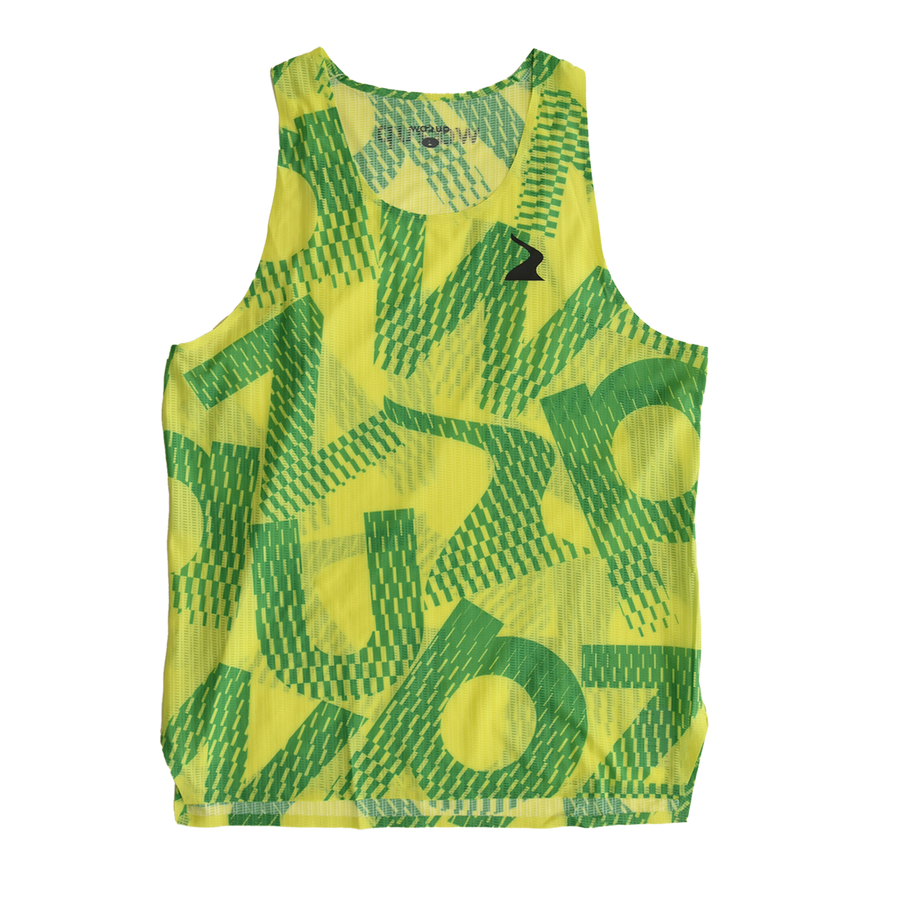 Male PB Performance Singlet - Mossiac B&B - Lime Green