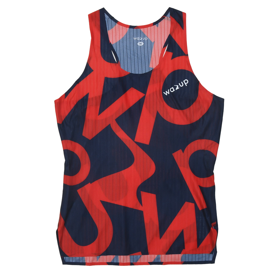 Female PB Performance Singlet w1.2 - Big & Bold - red/navy