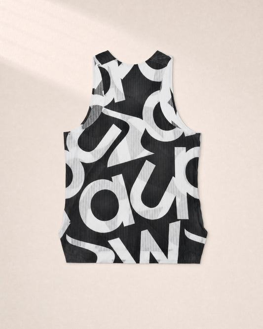 Male PB Performance Singlet w1.2 - Big & Bold - white/black - 3D Back