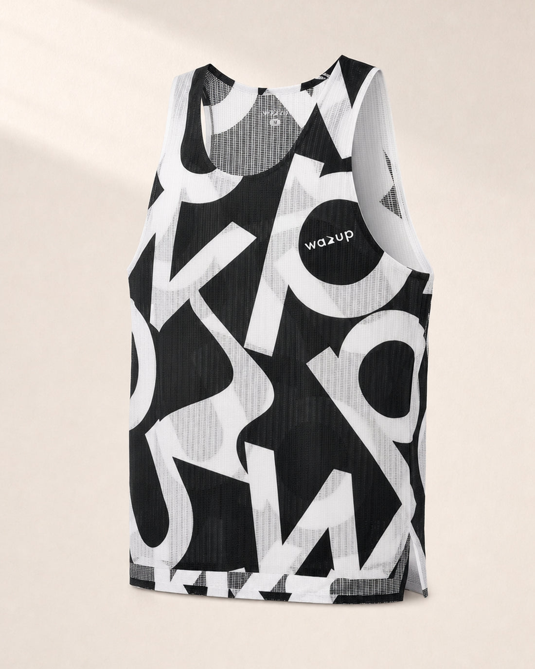 Male PB Performance Singlet w1.2 - Big & Bold - white/black - 3/4 Angle