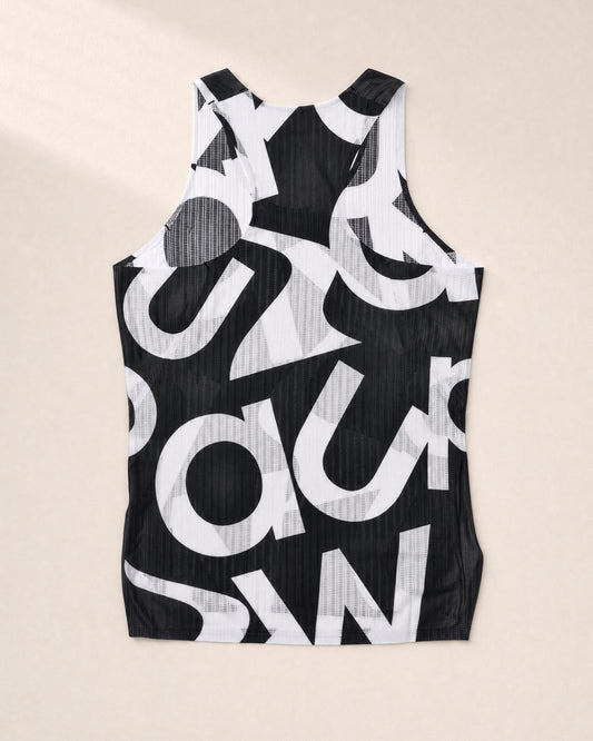 Female PB Performance Singlet w1.2 - Big & Bold - white/black - 3D Back