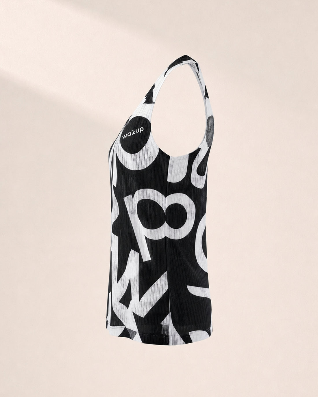 Female PB Performance Singlet w1.2 - Big & Bold - white/black - 3D Side