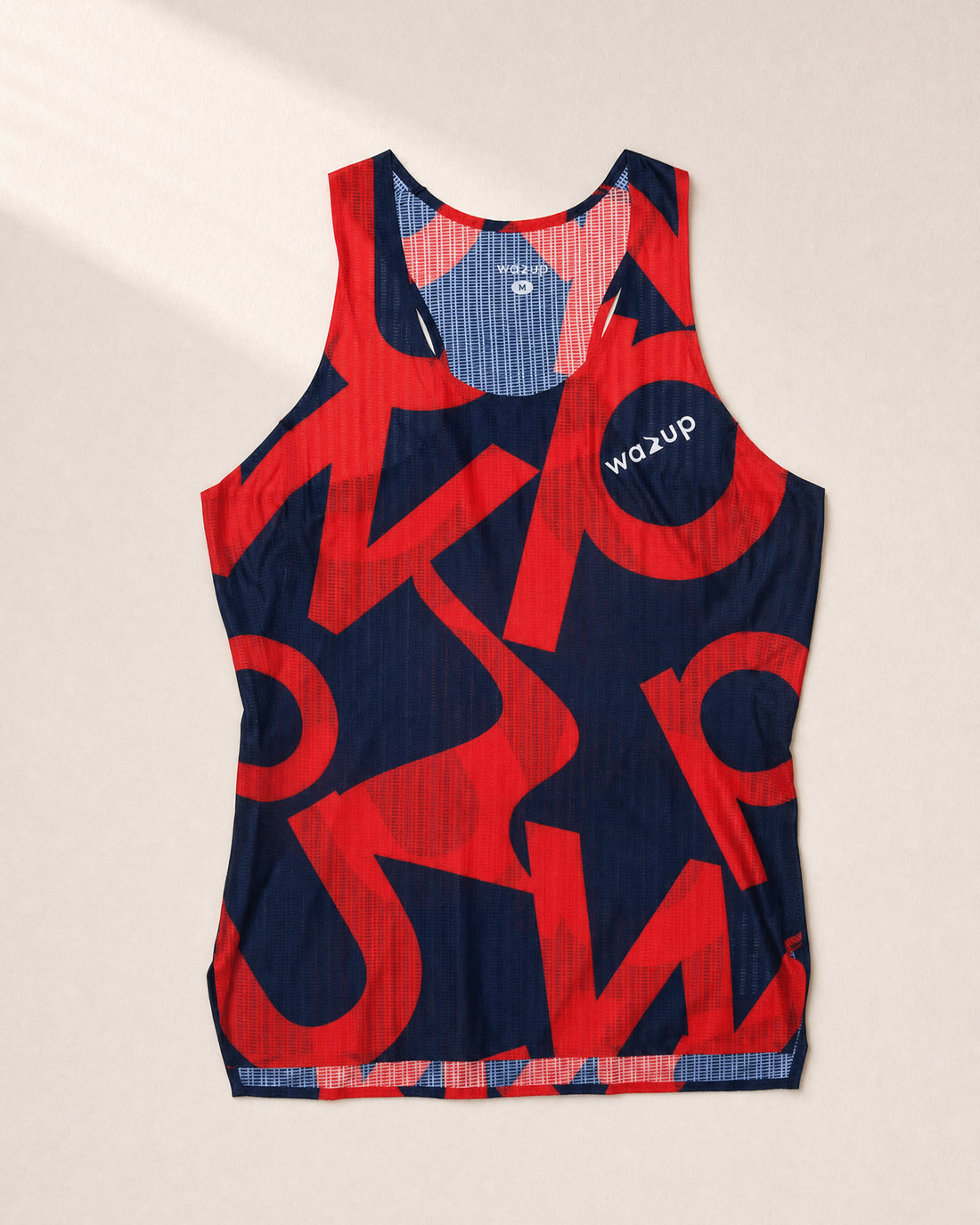 Female PB Performance Singlet w1.2 - Big & Bold - red/navy - 3D Front
