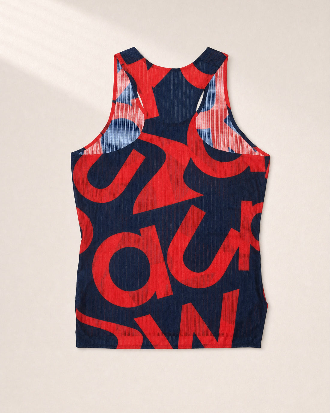 Female PB Performance Singlet w1.2 - Big & Bold - red/navy - 3D Back