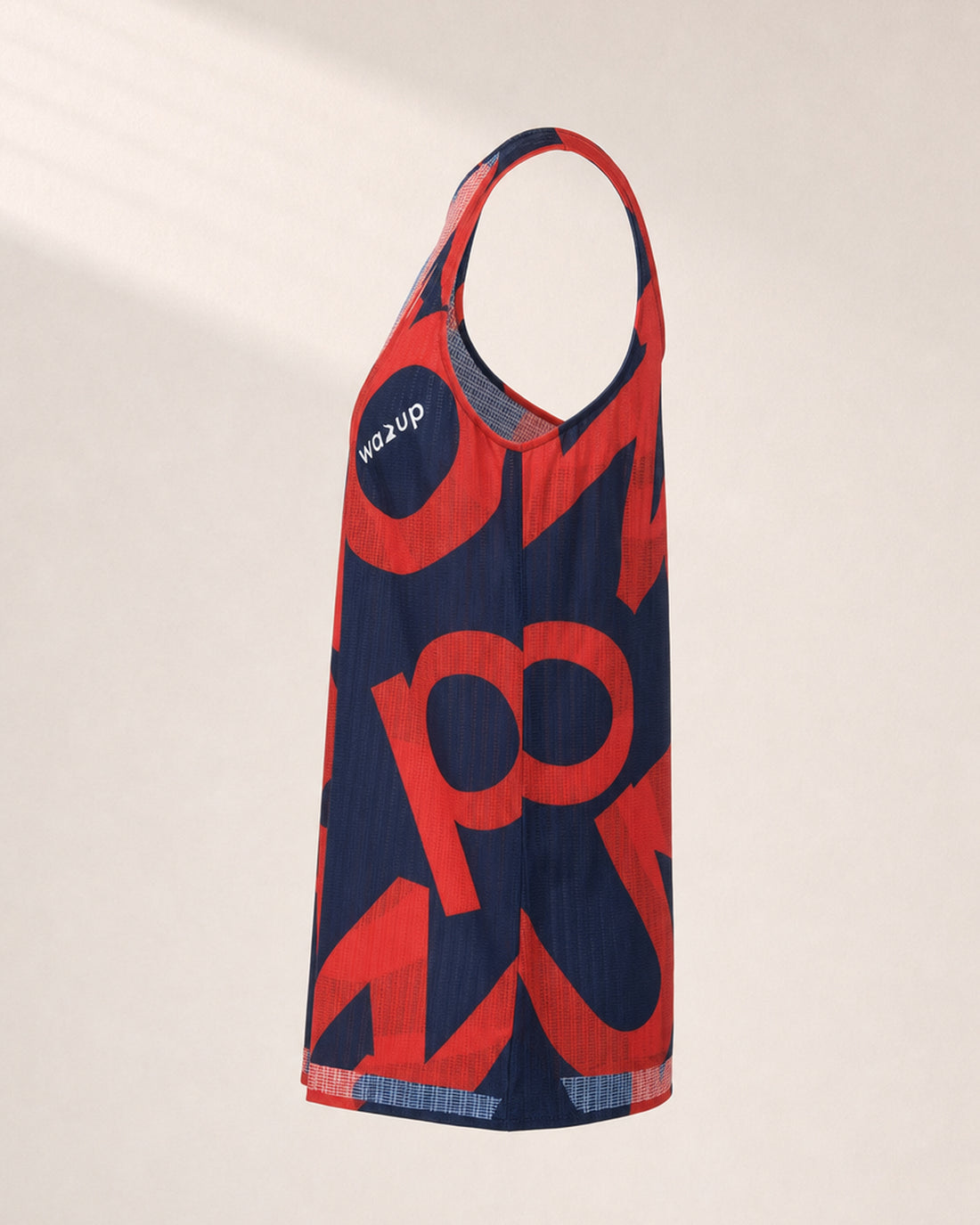 Female PB Performance Singlet w1.2 - Big & Bold - red/navy - 3D Side