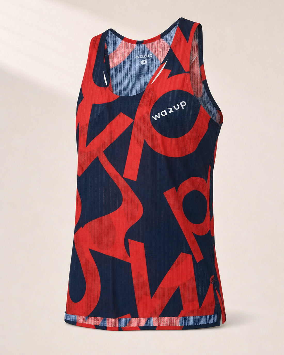 Female PB Performance Singlet w1.2 - Big & Bold - red/navy - 3/4 Angle