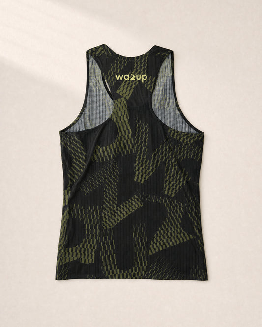 Female PB Performance Singlet - Mossaic B&B - Gray Green - 3D Back