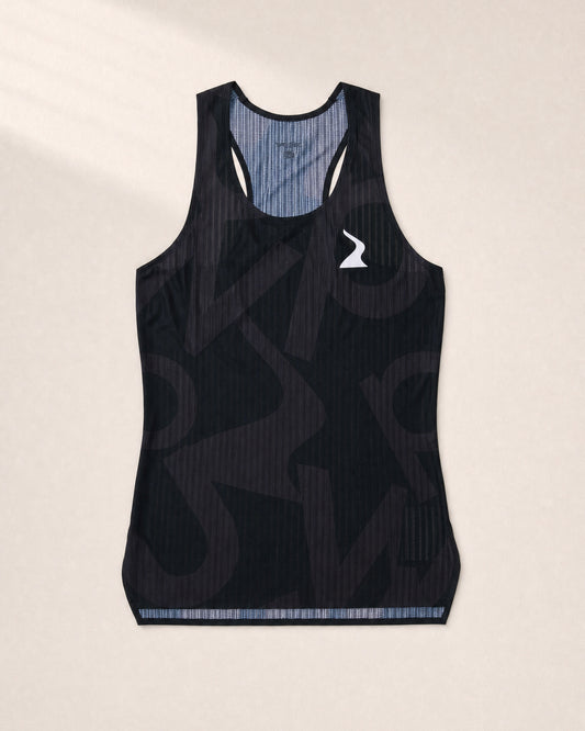 Female PB Performance Singlet w1.2 - Big & Bold - black - 3D Front