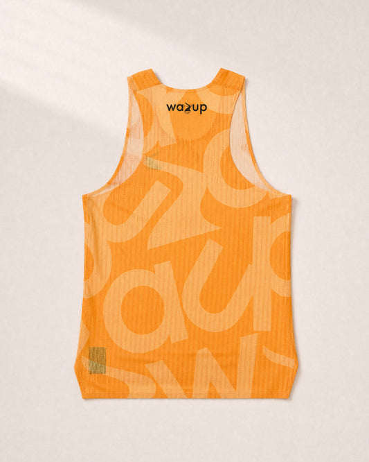 Male PB Performance Singlet w1.2 - Big & Bold - orange - 3D Back