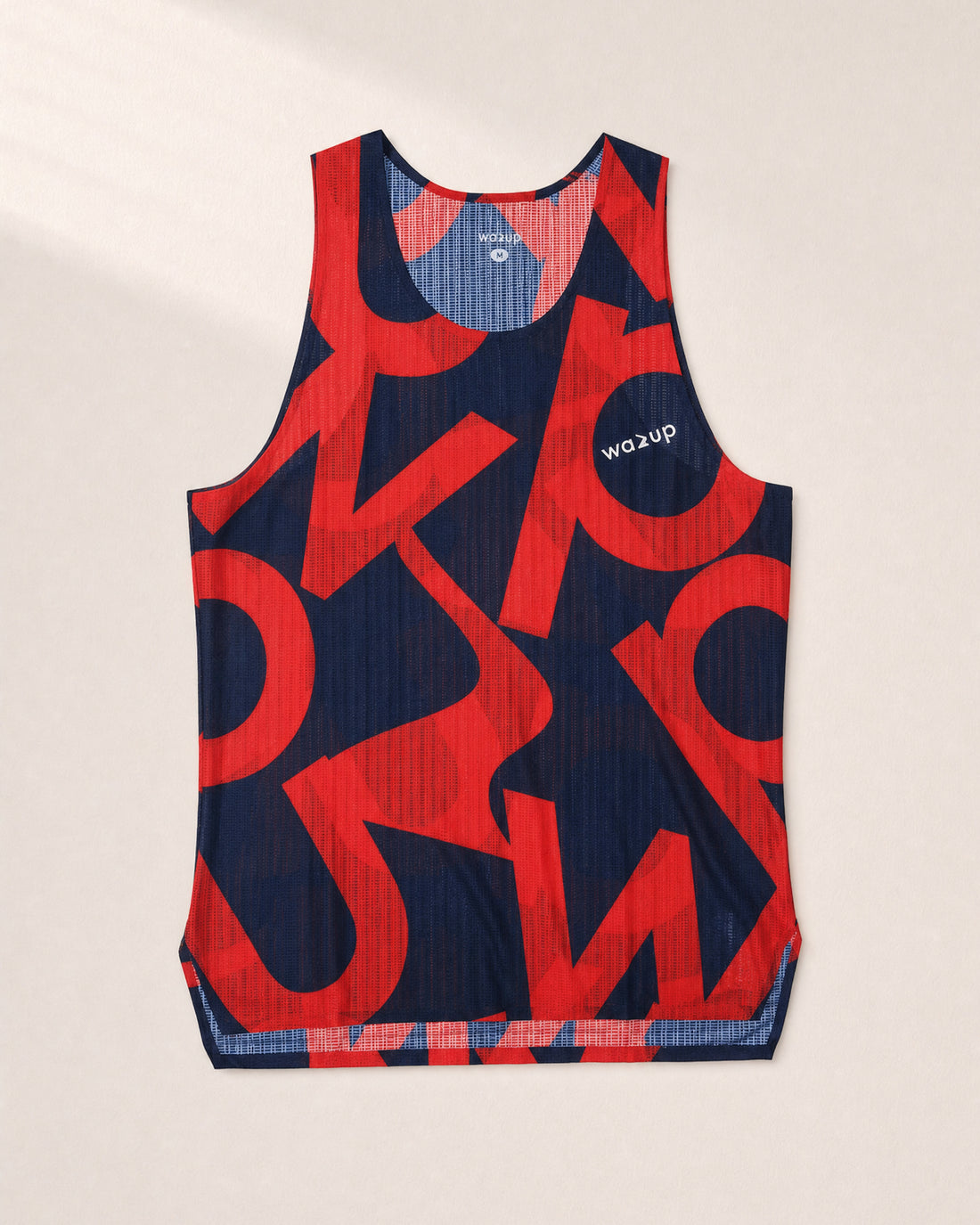Male PB Performance Singlet w1.2 - Big & Bold - red/navy - 3D Front