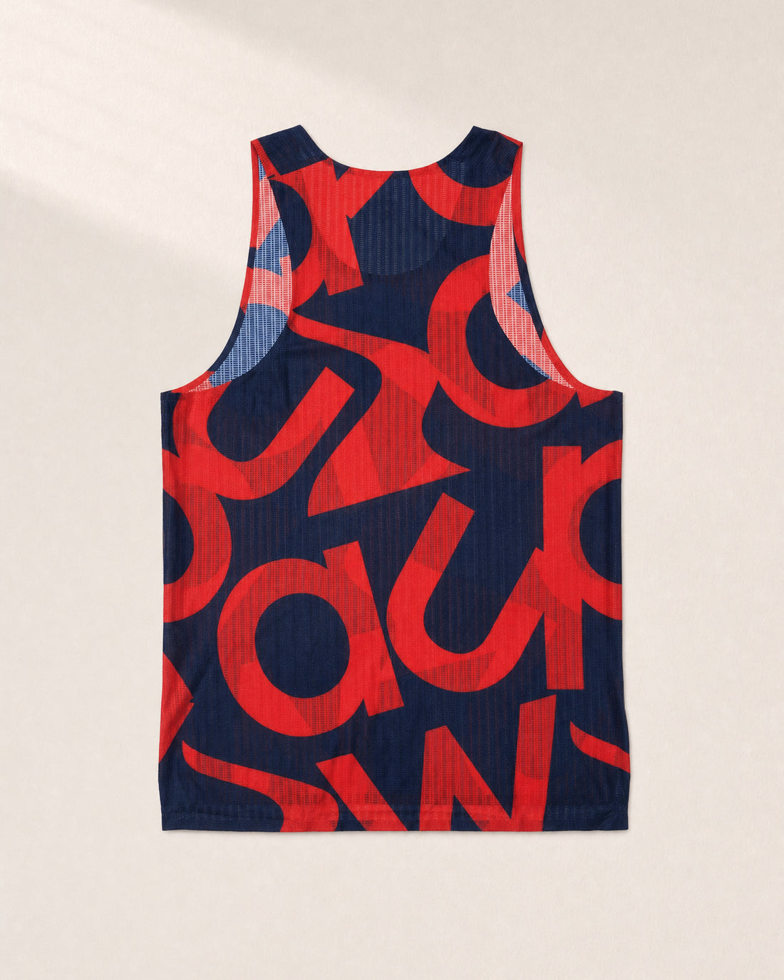 Male PB Performance Singlet w1.2 - Big & Bold - red/navy - 3D Back