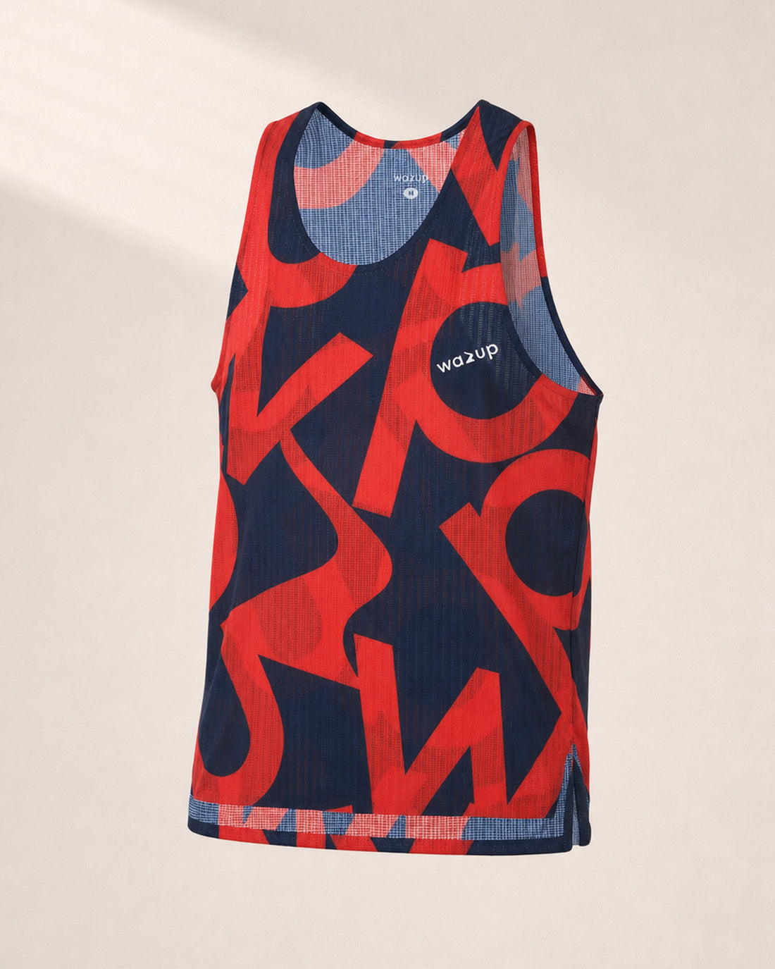 Male PB Performance Singlet w1.2 - Big & Bold - red/navy - 3/4 Angle