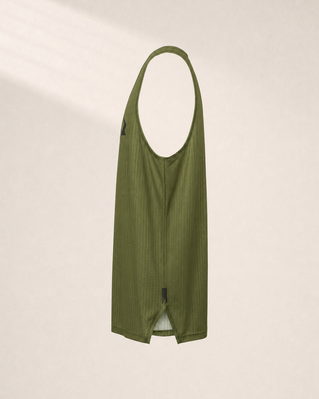 Male PB Performance Singlet - Mossaic - Olive - 3D Side