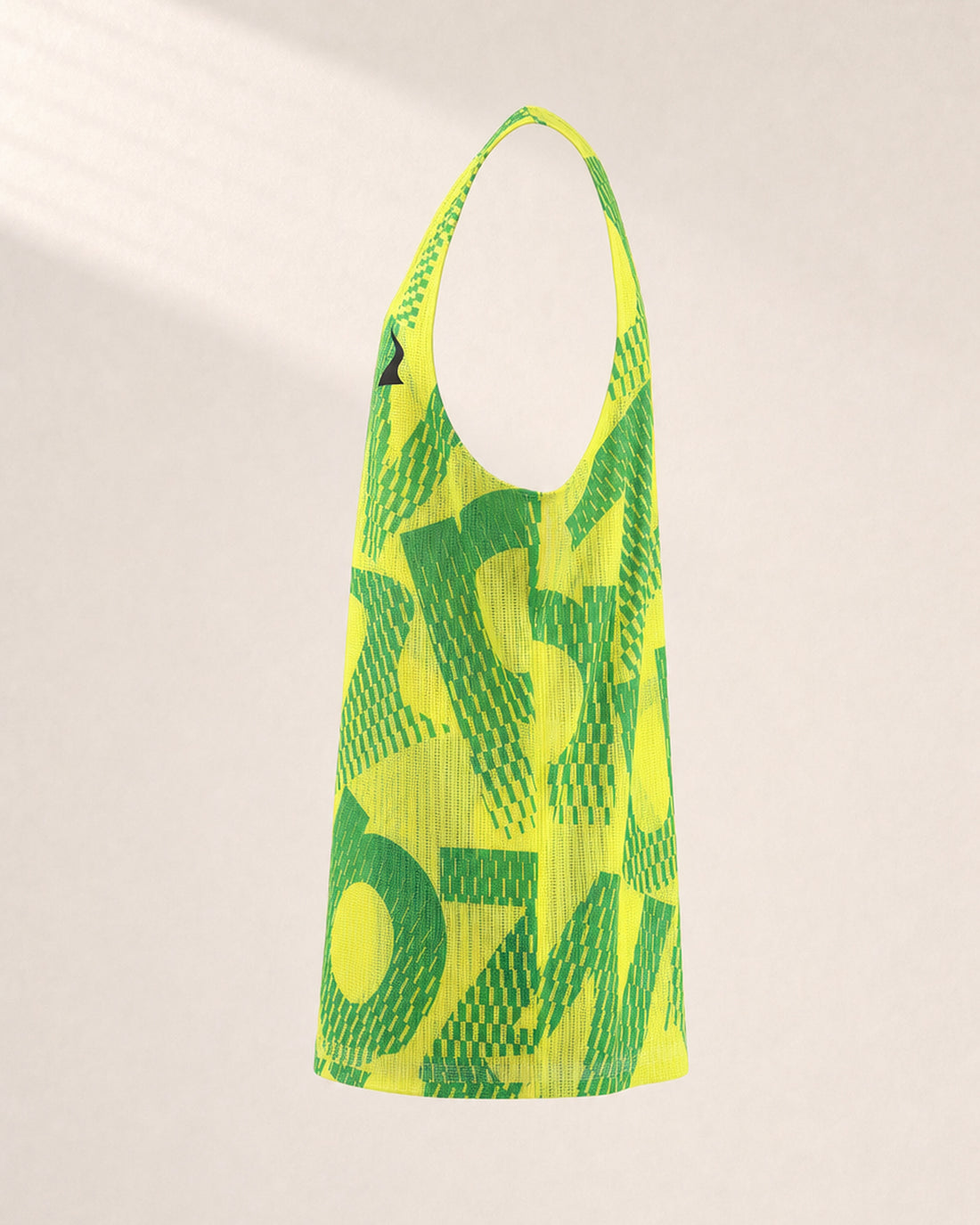 Male PB Performance Singlet - Mossiac B&B - Lime Green - 3D Side