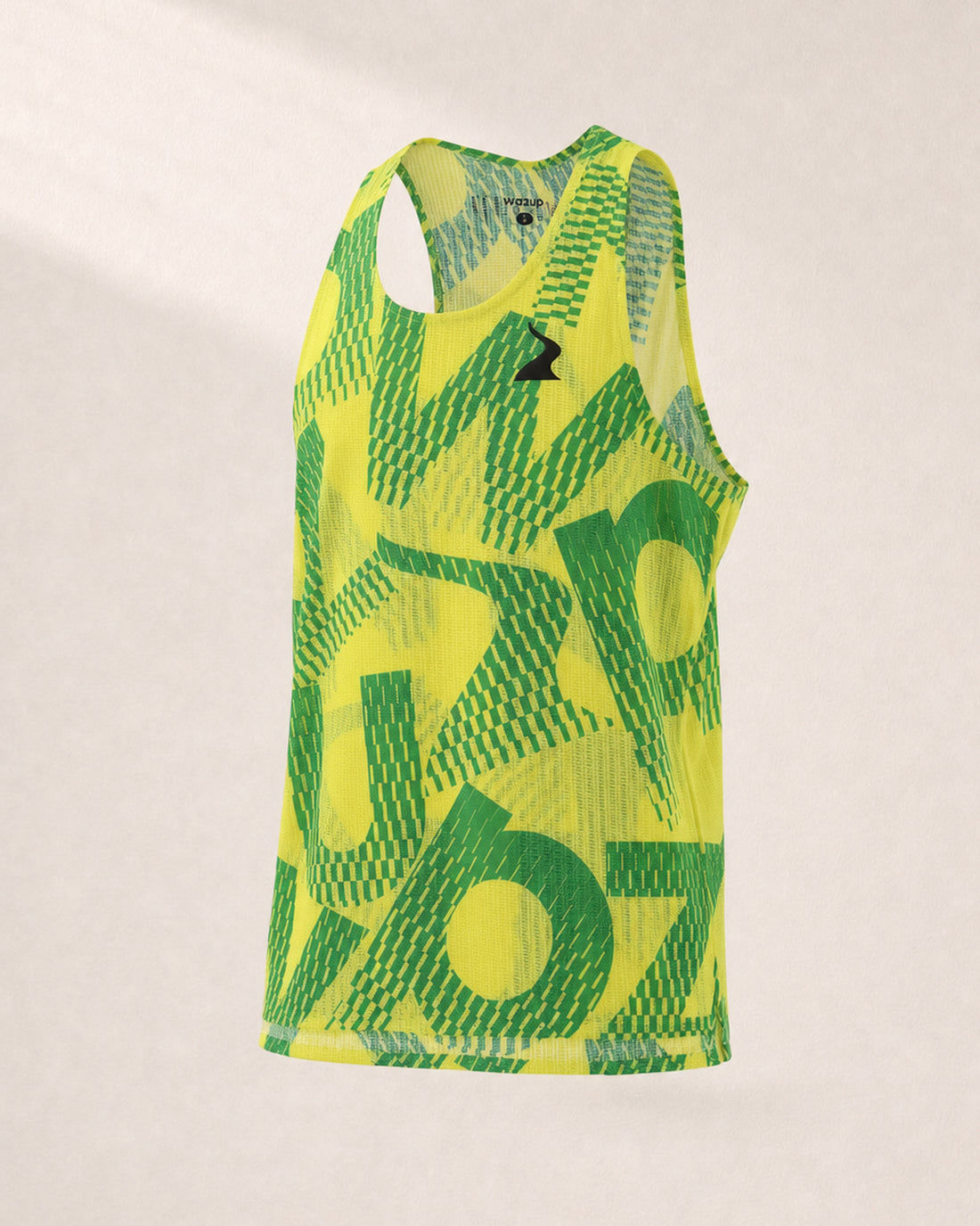 Male PB Performance Singlet - Mossiac B&B - Lime Green - 3/4 Angle