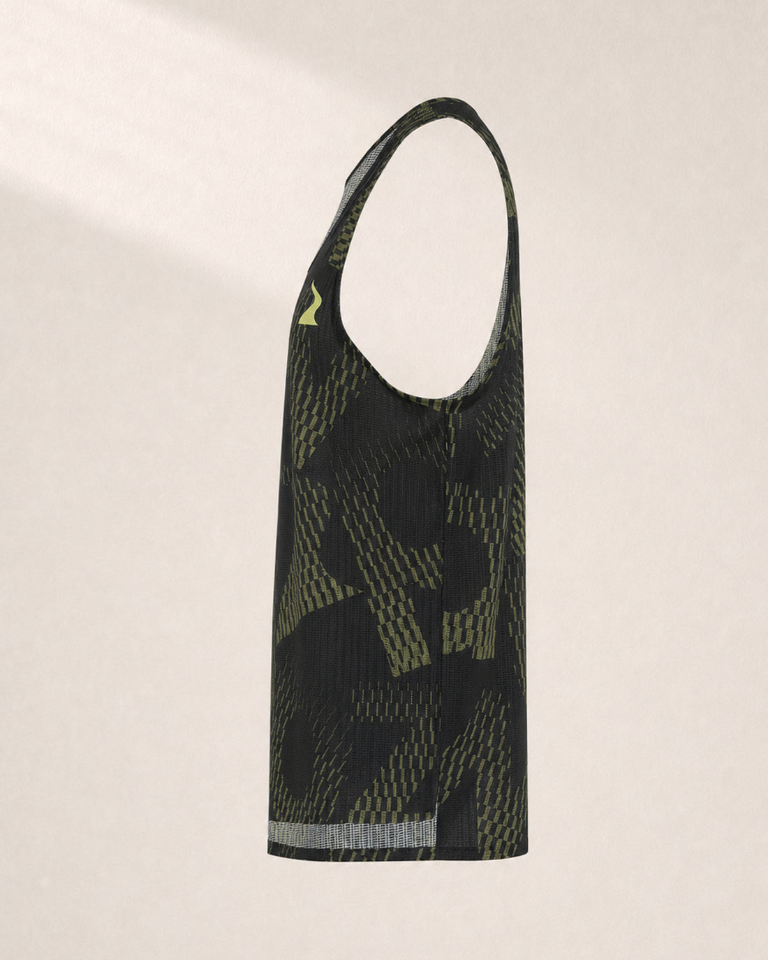 Male PB Performance Singlet - Mossaic B&B - Gray Green - 3D Side