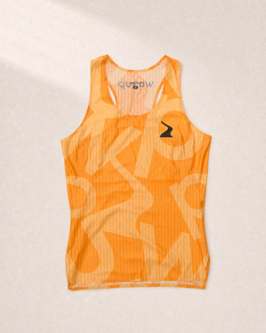 Female PB Performance Singlet w1.2 - Big & Bold - orange - 3D Front