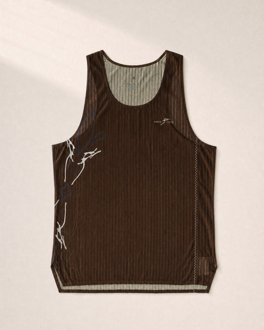 Rank Athletic x Wazup Phantom Unicorn Tank - Brown / 3D Front