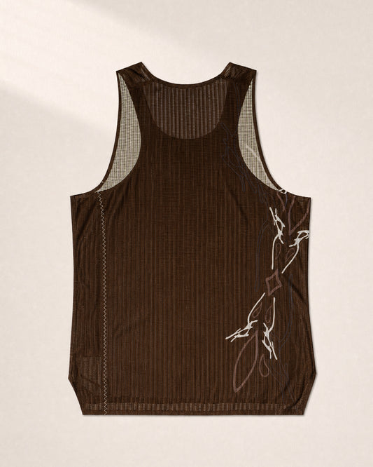 Rank Athletic x Wazup Phantom Unicorn Tank - Brown / 3D Back