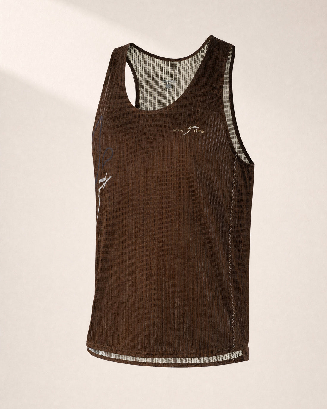 Rank Athletic x Wazup Phantom Unicorn Tank - Brown / 3/4 Angle