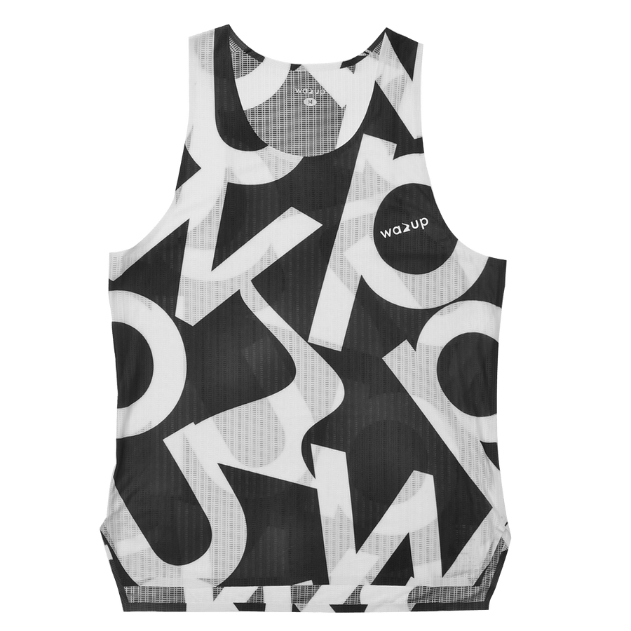 Male PB Performance Singlet w1.2 - Big & Bold - white/black